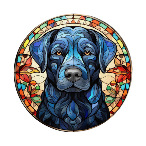Labrador Black Glass Suncatcher Worktop Saver